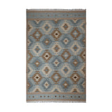 Blue & Beige Tribal Diamond Kilim Rug Design 170 × 240 cm