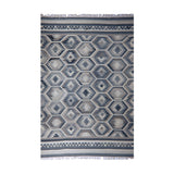 Grey & Ivory Honeycomb Geometric Kilim Rug Design 200 × 300 cm
