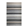 Grey & Ivory Striped Kilim Rug Design 174 × 234 cm