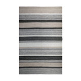 Grey & Ivory Striped Kilim Rug Design 174 × 234 cm