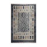 Ivory & Grey Tribal Diamond Kilim Rug Design 200 × 300 cm