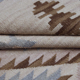 Ivory & Blue Tribal Diamond Kilim Rug Design 150 × 200 cm