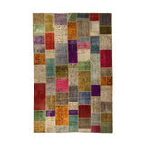 Mult-Coloured Hand-Knotted Modern Patchwork Collage Rug 353 × 253 cm