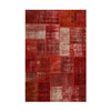 Red Hand-Knotted Modern Patchwork Collage Rug 235 × 190 cm