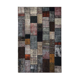 Multi-Coloured Hand-Knotted Modern Patchwork Collage Rug 351 × 253 cm
