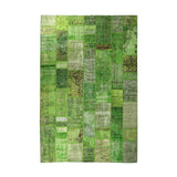 Green Hand-Knotted Modern Patchwork Collage Rug 351 × 251 cm