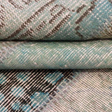 Turquoise Hand-Knotted Modern Patchwork Collage Rug 233 × 161 cm
