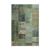 Turquoise Hand-Knotted Modern Patchwork Collage Rug 233 × 161 cm