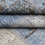 Blue Hand-Knotted Patchwork Collage Rug 302 × 252 cm