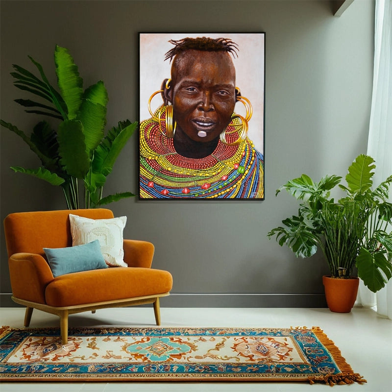 Iven Amali African Portrait Oil Painting 80 × 61 cm