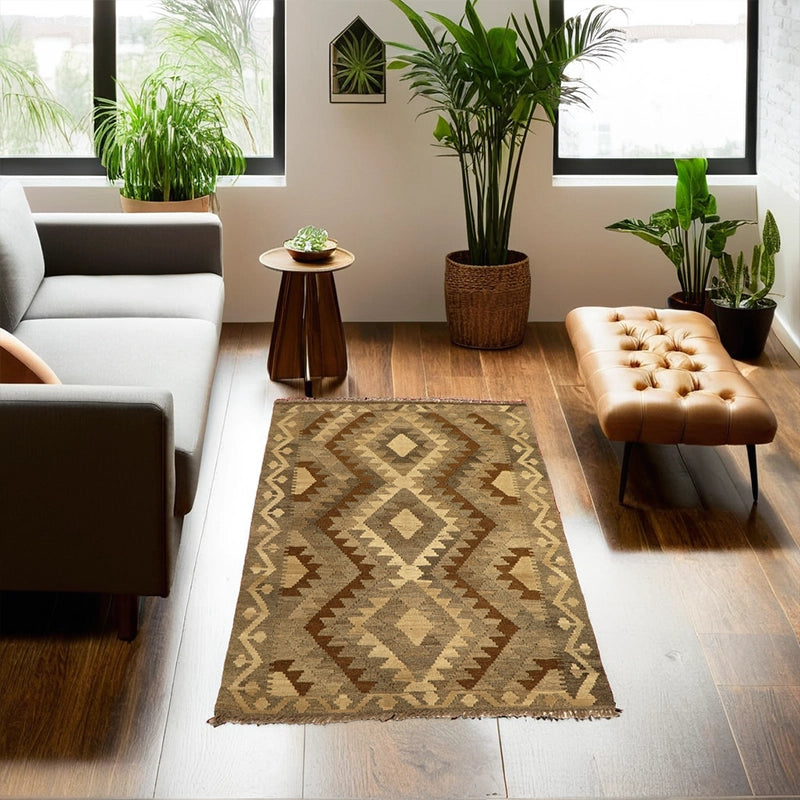 Natural Kilim Rug Afghan Collection 144 × 96 cm