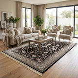 Black Persian Kashan Rug Design
