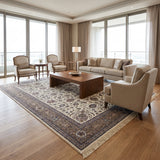 Cream Persian Kashan Rug Design