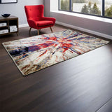Multi-Coloured Modern Urban Wave Rug Design