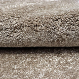 Modern Plush Pile Rugs In Dark Beige Pianura Collection