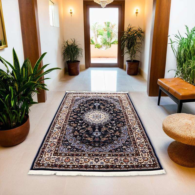 Navy Blue Pars Persian Rug Design 230 × 160 cm