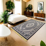 Navy Blue Tabriz Mahi Rug 230 × 160 cm