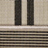 Cream & Grey Modern Outdoor Stripe Rug 230 × 160 cm