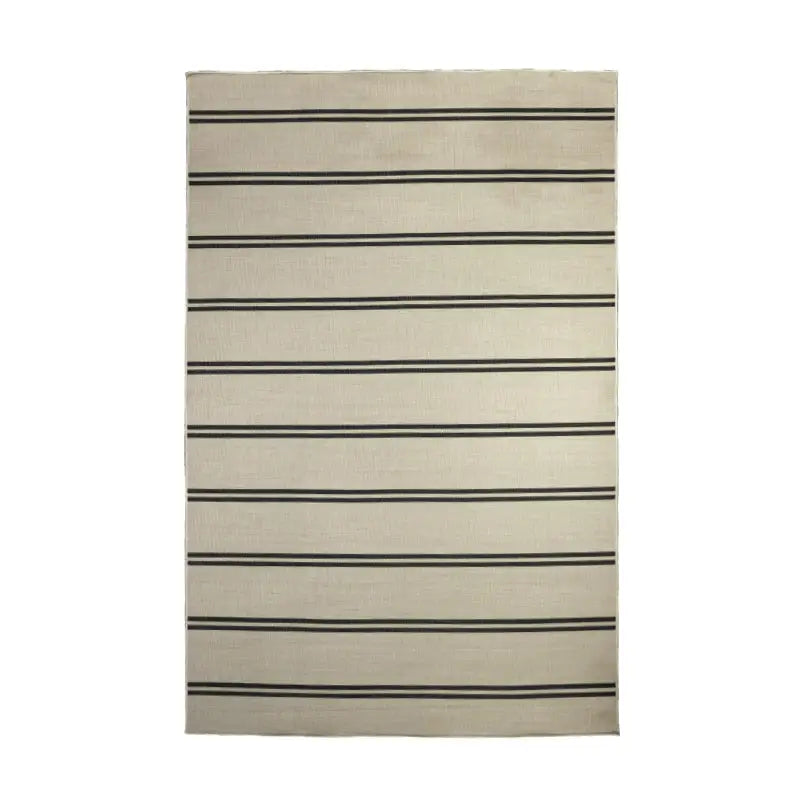Cream & Grey Modern Outdoor Stripe Rug 230 × 160 cm