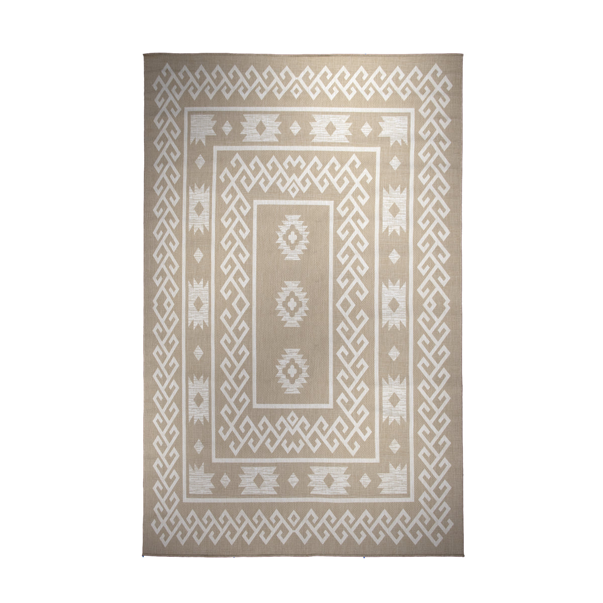 Natural Beige & Ivory Tribal Geometric Outdoor Rug 305x240cm