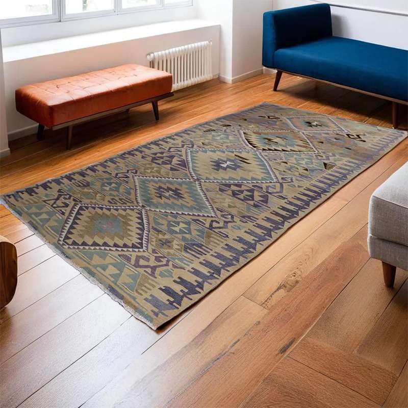 Turkish Nomadic Woolen Kilim Rug 307 × 162 cm