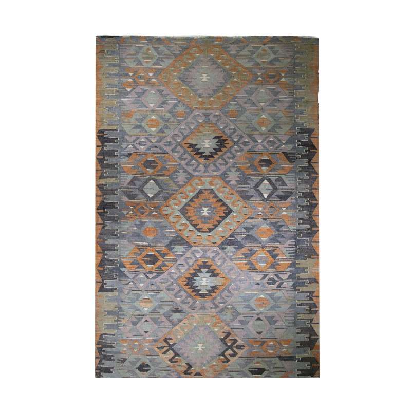 Turkish Nomadic Woolen Kilim Rug 328 × 154 cm