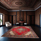 Refurbished Persian Tabriz Rug 372 × 293 cm