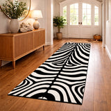 Modern Hand Tufted Zebra-Striped Runner