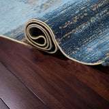 Blue Part Silk Modern Rug 230 × 150 cm