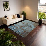 Blue Part Silk Modern Rug 230 × 150 cm