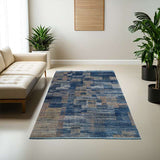 Blue Part Silk Modern Rug 230 × 150 cm