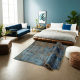 Blue Part Silk Modern Rug 230 × 150 cm