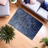 Indigo Blue Part Silk Alta Rug 230 × 160 cm