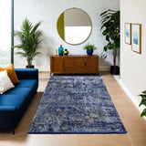 Deep Navy Blue Part Silk Alta Rug 230 × 160 cm