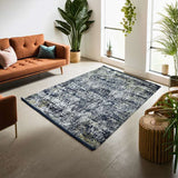 Navy Blue Part Silk Alta Collection Rug 230 × 160 cm