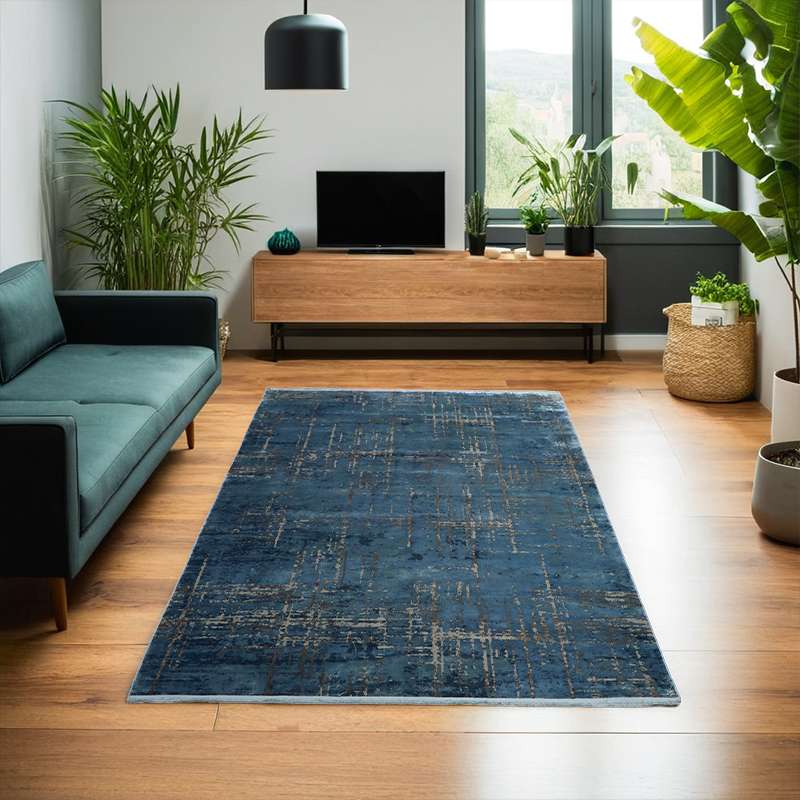 Teal Sage Part Silk Alta Rug 230 × 160 cm