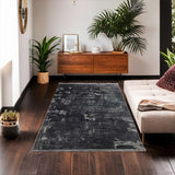 Grey Part Silk Modern Rug 230 × 160 cm