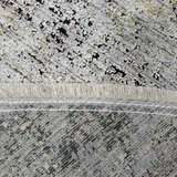 Neutral Grey Part Silk Modern Round Rug 200 × 200 cm
