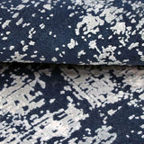 Silver & Navy Part Silk Modern Round Rug 200 × 200 cm