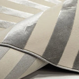 Ivory & Silver Part Silk Modern Round Rug 250 × 250 cm