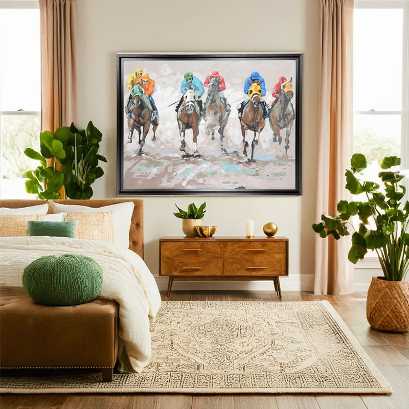Wakaba Mutheki Horse Racing Oil Painting 120 × 90 cm