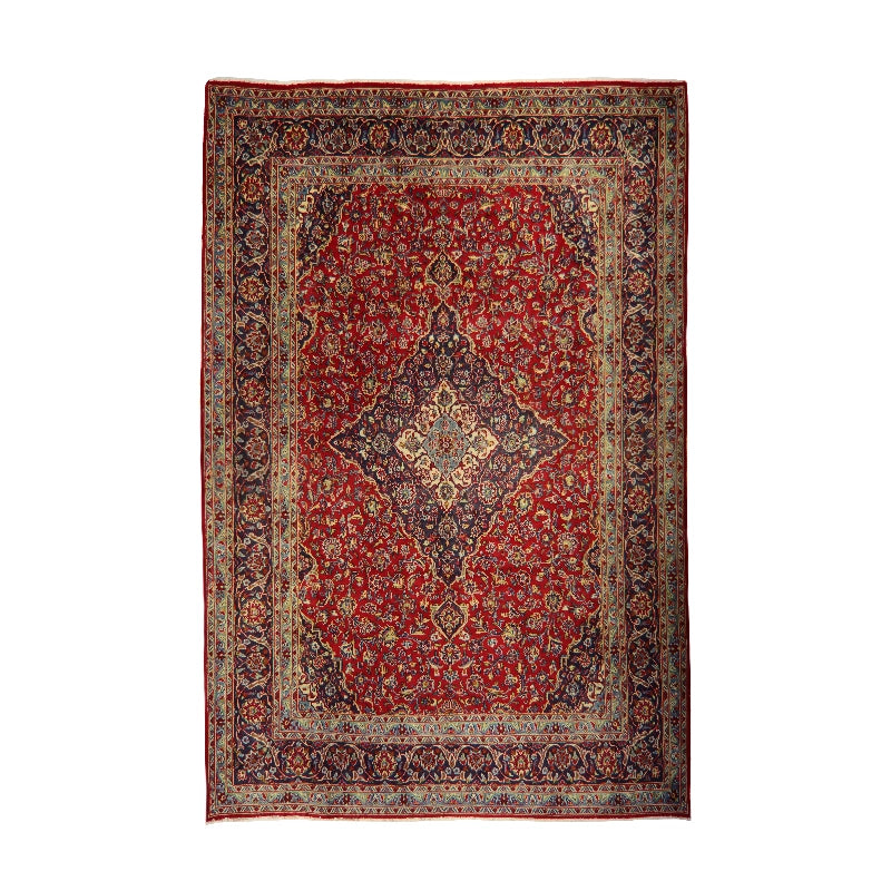 Red Persian Kashan Rug Refurbished Collection 391 × 295 cm