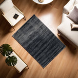 Modern Plush Pile Rugs In Dark Grey Pianura Collection