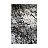 Grey, Black & Gold Abstract Marble Rug Design 290x200cm