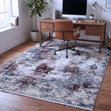 Grey & Burgundy Distressed Abstract Rug Design 230x160cm - photo 2