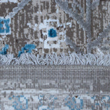 Grey & Teal Blue Caspian Distressed Persian Medallion Rug Design 230 × 160 cm
