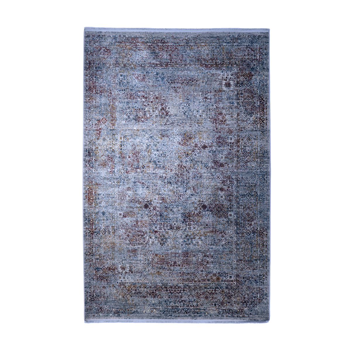 Grey & Rust Distressed Persian Rug Design 230x160cm