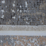 Grey, Gold & Rust Urban Abstract Rug Design 230 × 160 cm