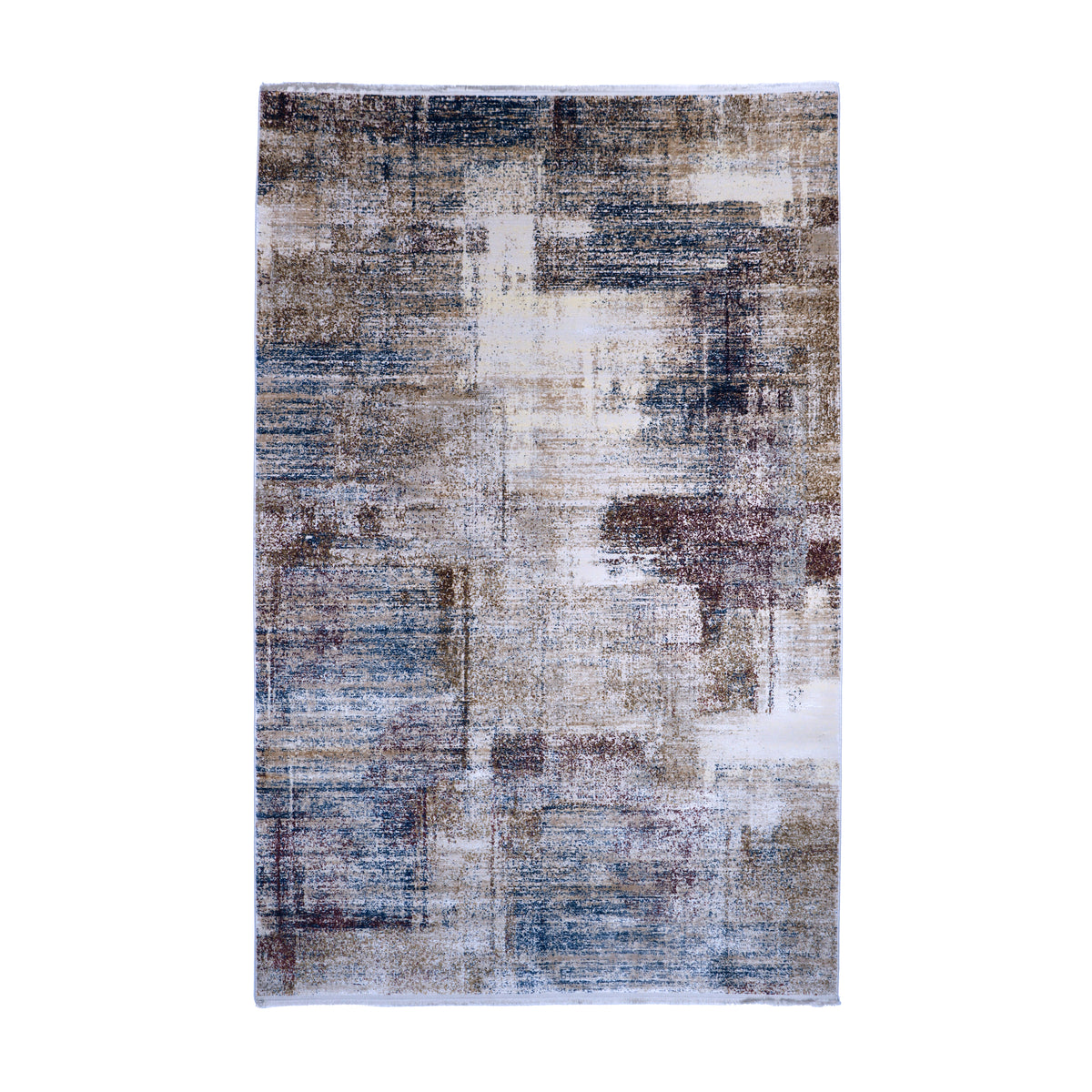 Ivory & Navy Abstract Distressed Rug Design 230x160cm