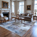 Ivory & Navy Abstract Distressed Rug Design 230x160cm - photo 3